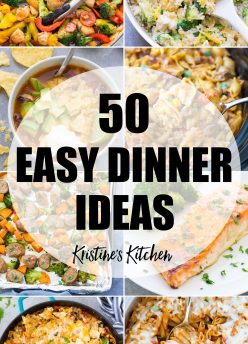 collage of 50 easy dinner ideas