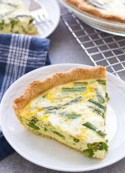 Asparagus Quiche with goat cheese. An easy quiche recipe.