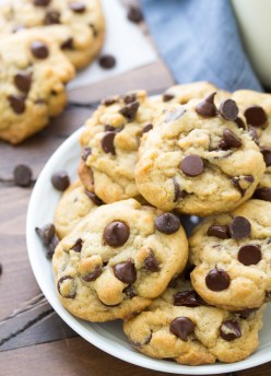 This is our best soft and chewy chocolate chip cookies recipe! You can make these easy chocolate chip cookies with no dough chilling, or chill the dough if you have time. Plus, tips for what makes cookies soft and chewy, and how to keep cookies soft after baking them.