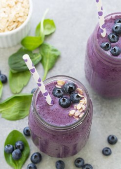 blueberry smoothie with straw