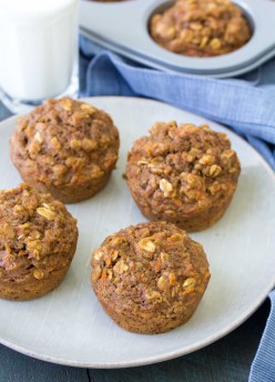 health carrot cake muffins on a plate