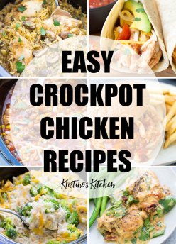 Collage of easy crockpot chicken recipes.