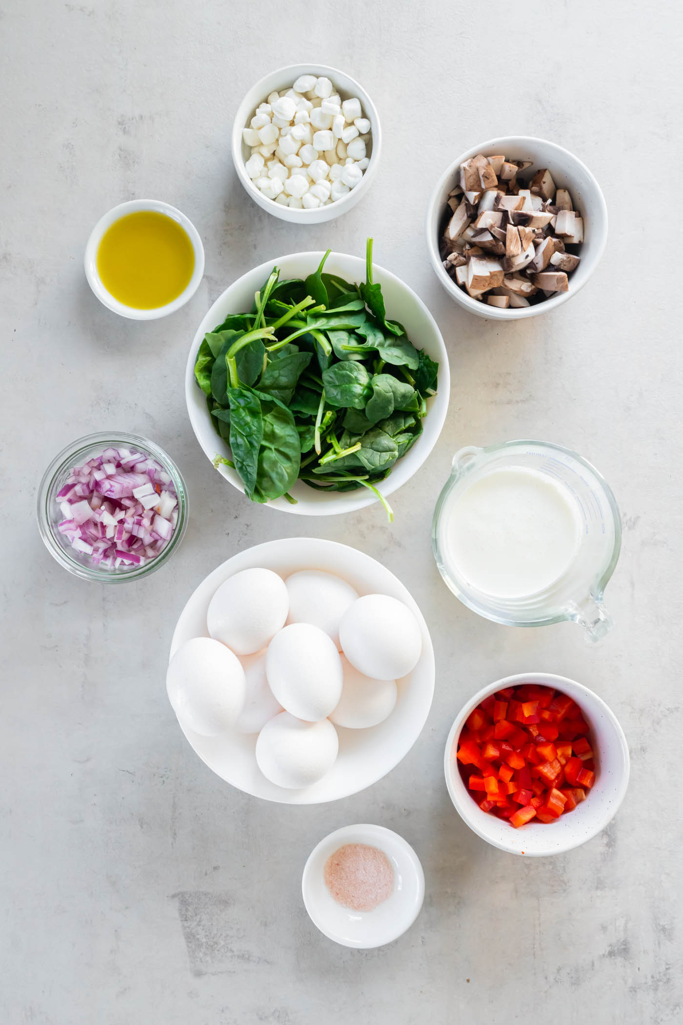 Ingredients for frittata recipe.