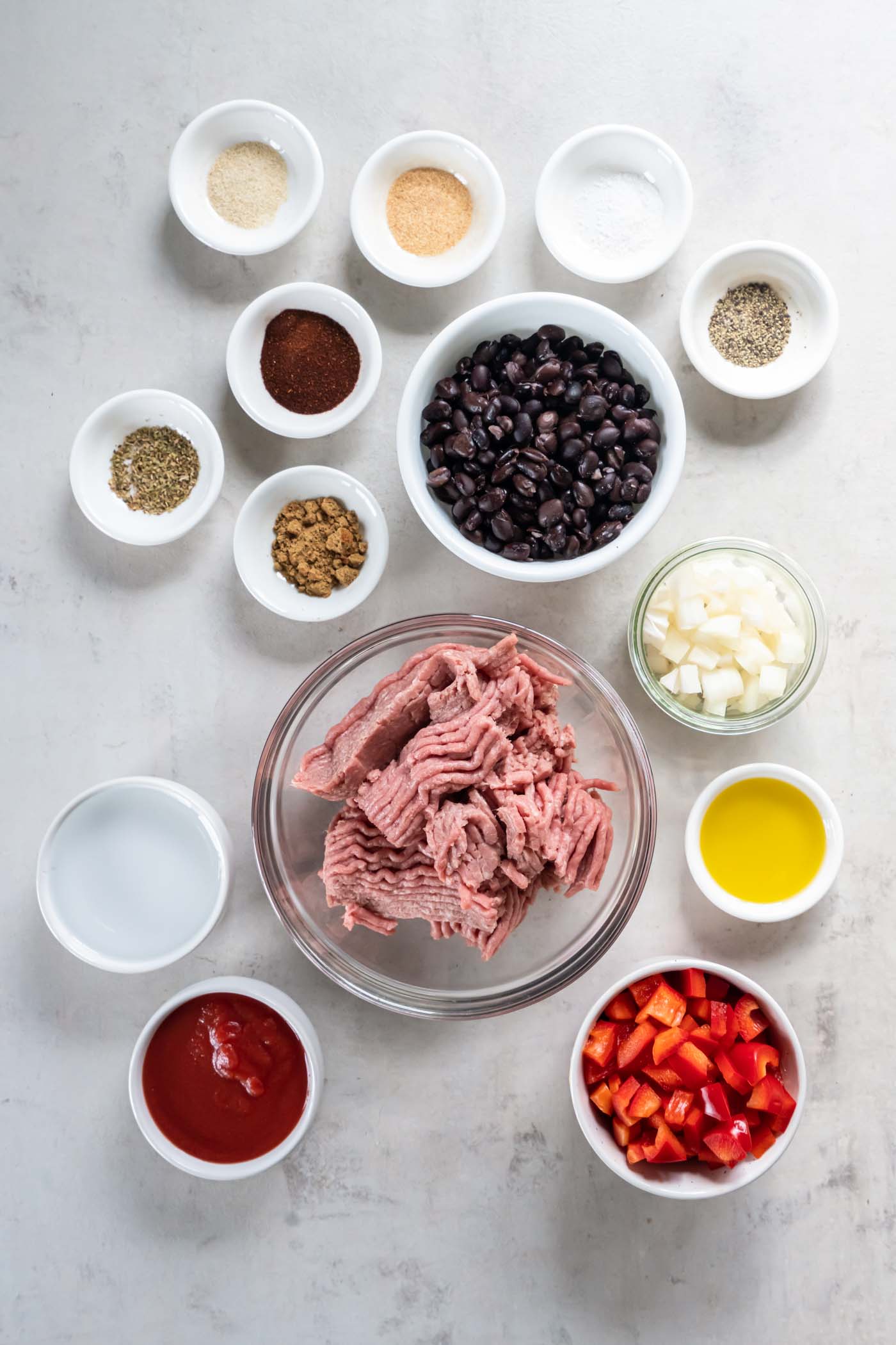 Ingredients for turkey tacos recipe.
