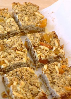 homemade granola bars cut into squares