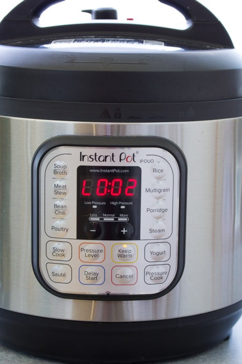 Instant Pot display after the cooking cycle has ended.