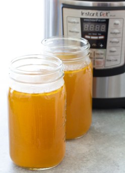 Homemade Instant Pot Bone Broth or Chicken Stock. An easy recipe for how to make bone broth in your pressure cooker.