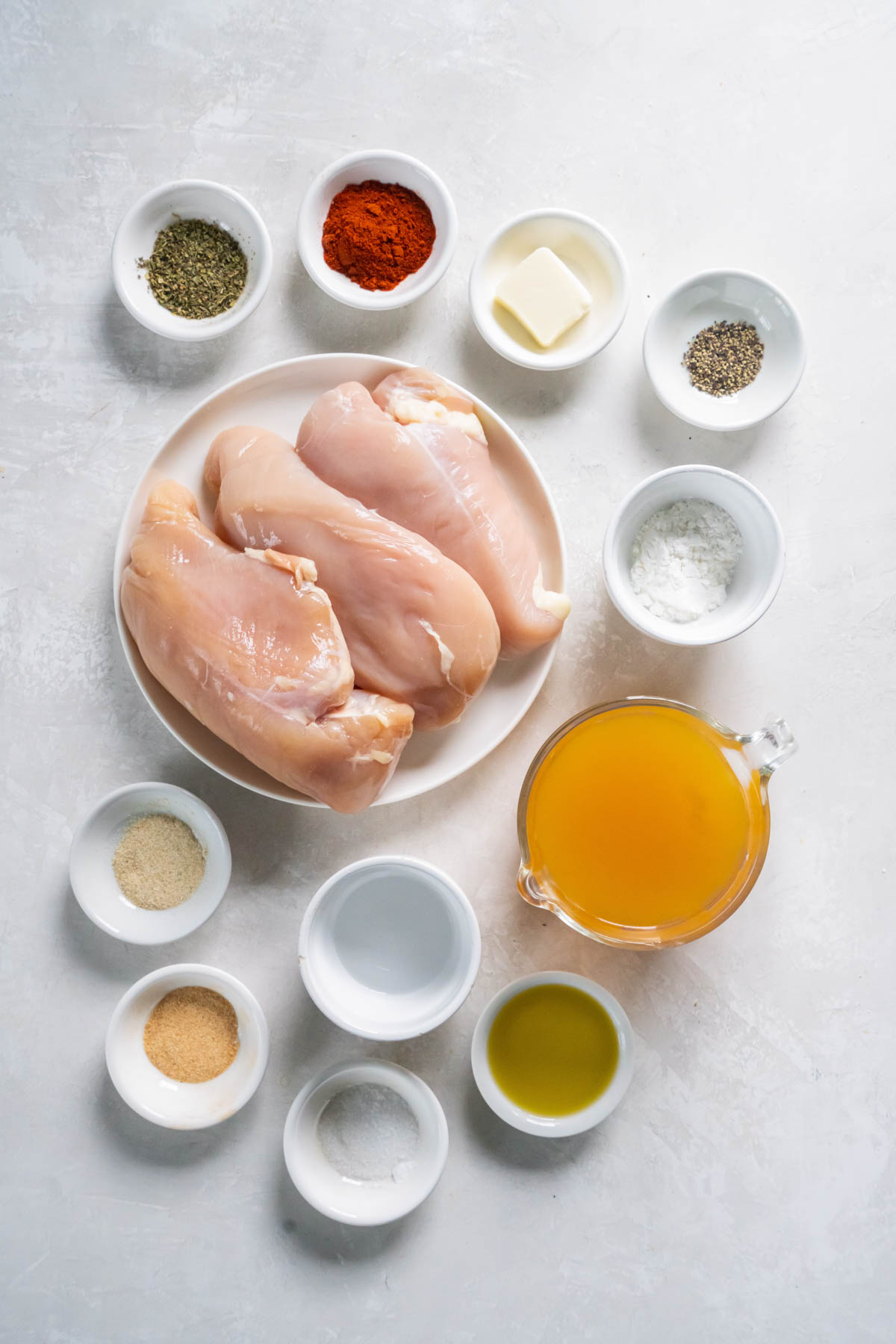 Ingredients for instant pot chicken breast recipe.