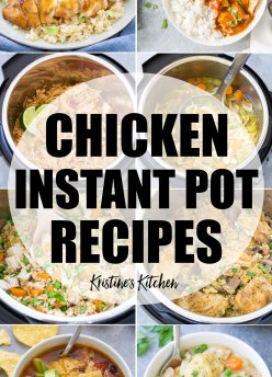 collage of instant pot chicken recipes photos