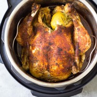 cooked whole chicken in an instant pot