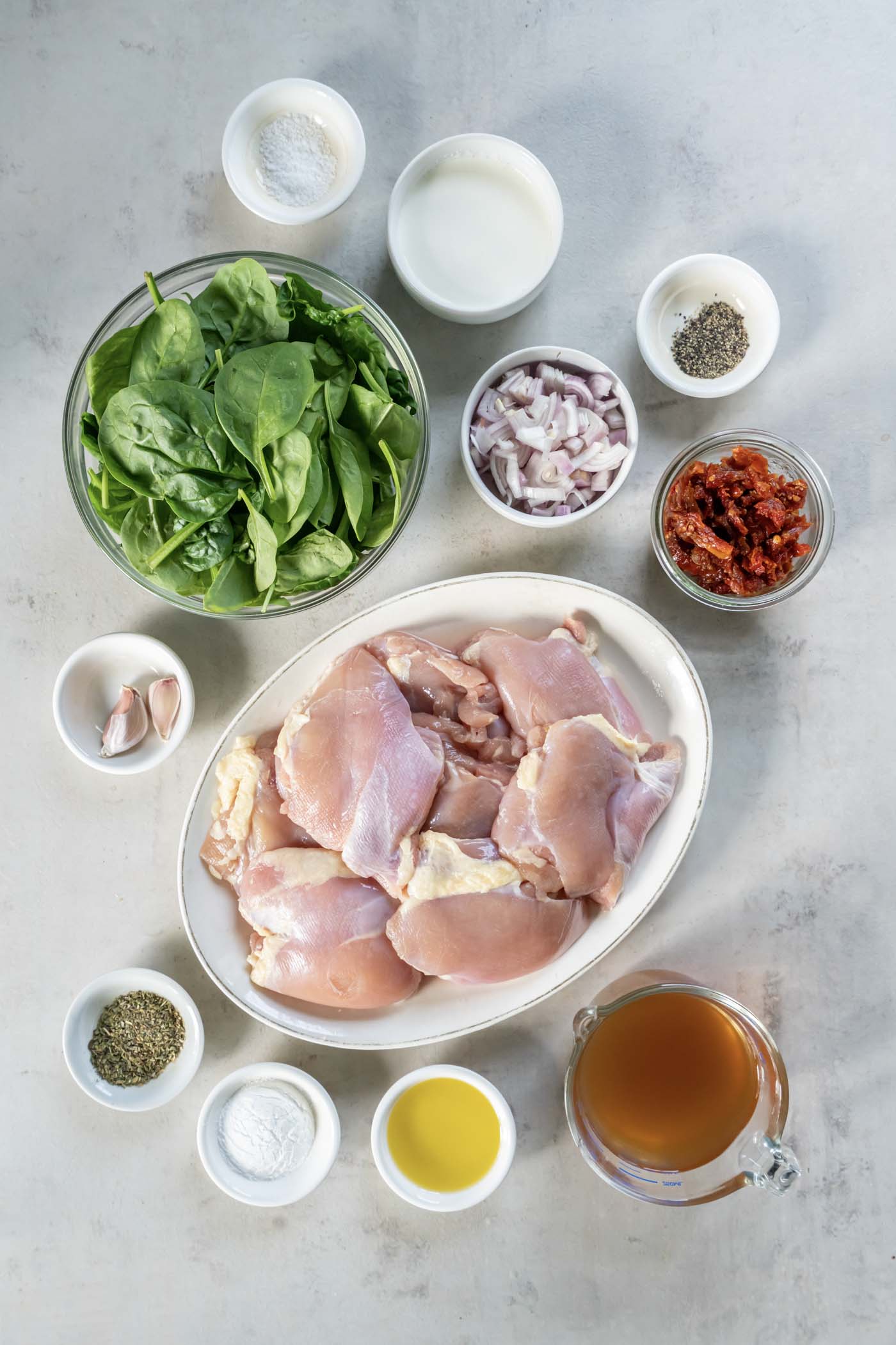Ingredients for slow cooker chicken thighs recipe.