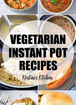collage of photos of vegetarian instant pot recipes